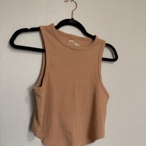 Aerie Camel Ribbed Crop Top